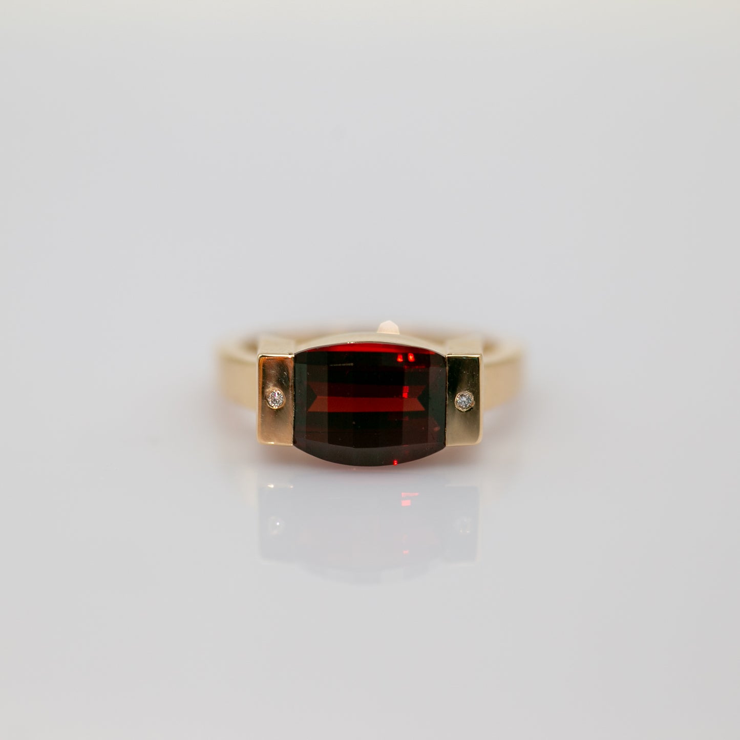 The Garnet Modernist Ring