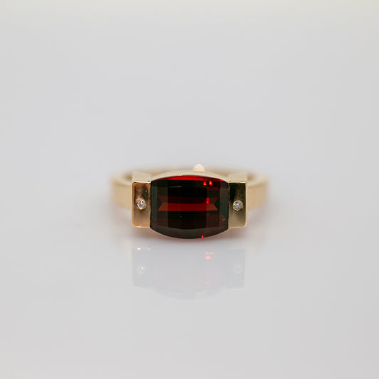 The Garnet Modernist Ring