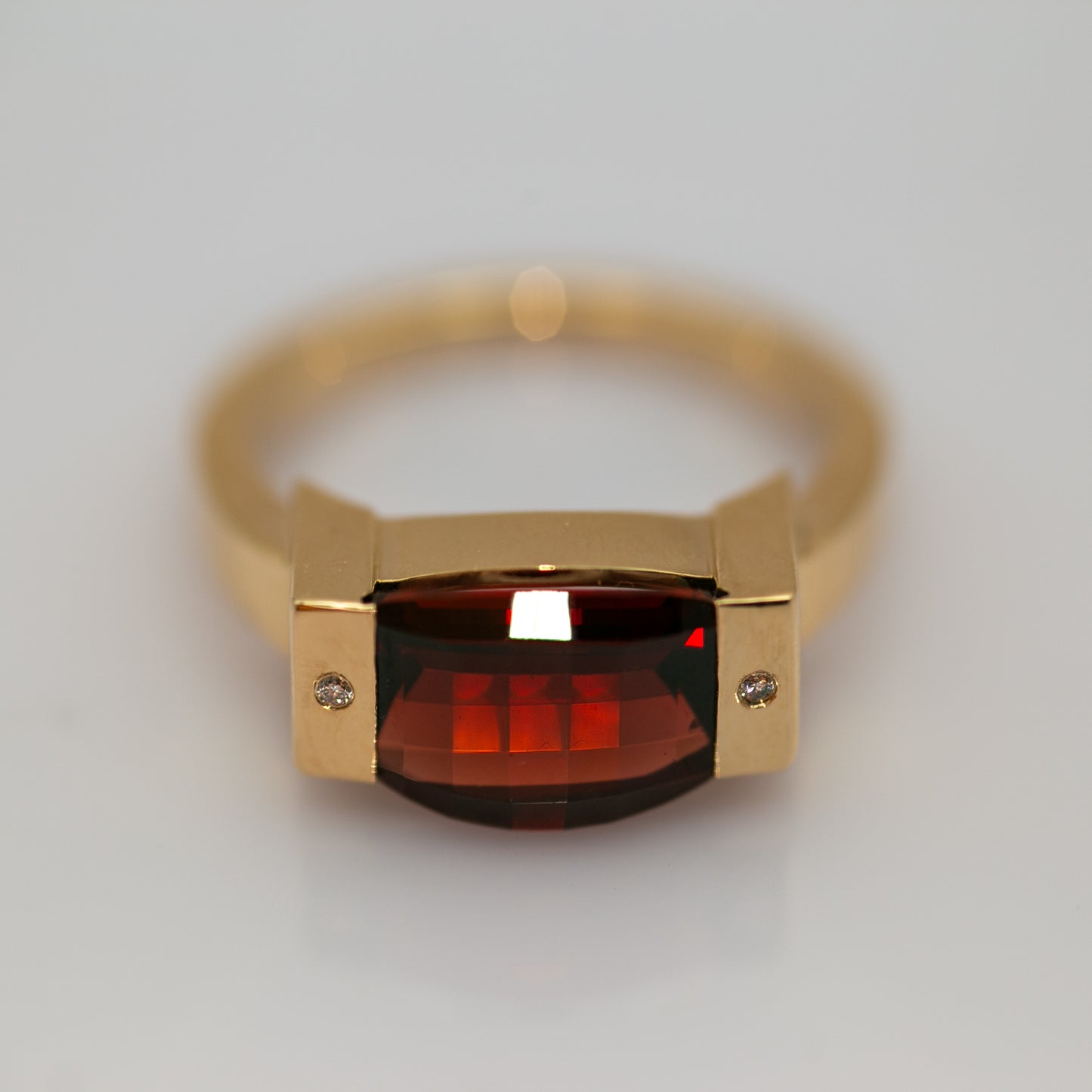 The Garnet Modernist Ring