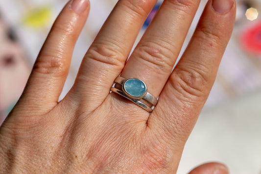 Milky Aquamarine Solitaire
