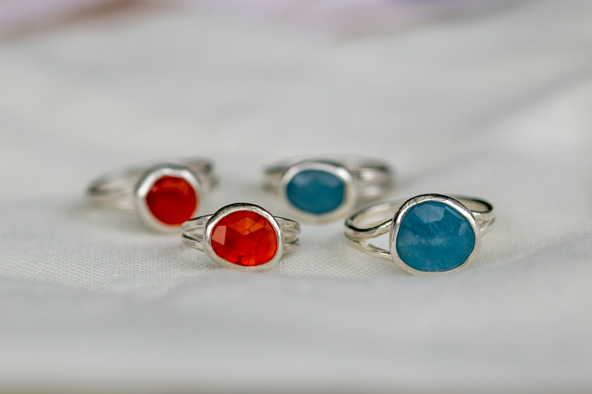Carnelian Double Band Ring