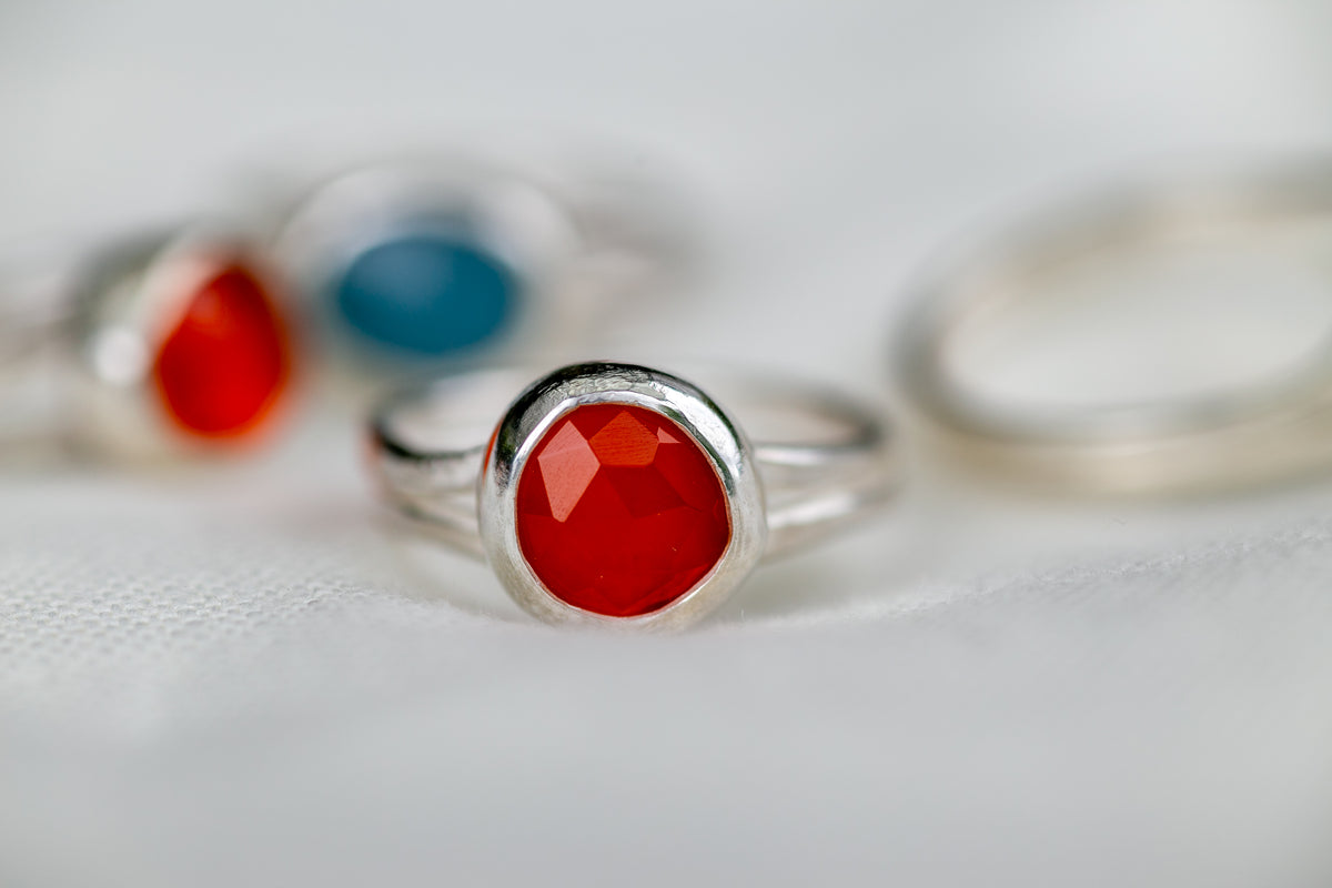 Carnelian Double Band Ring