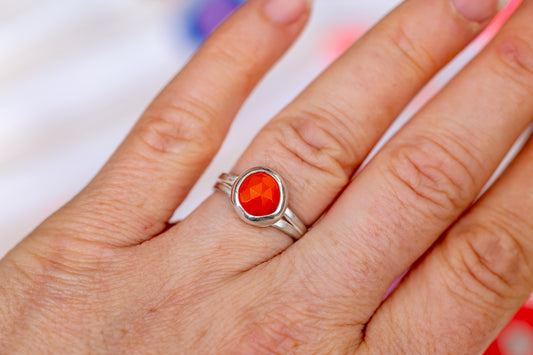 Carnelian Double Band Ring