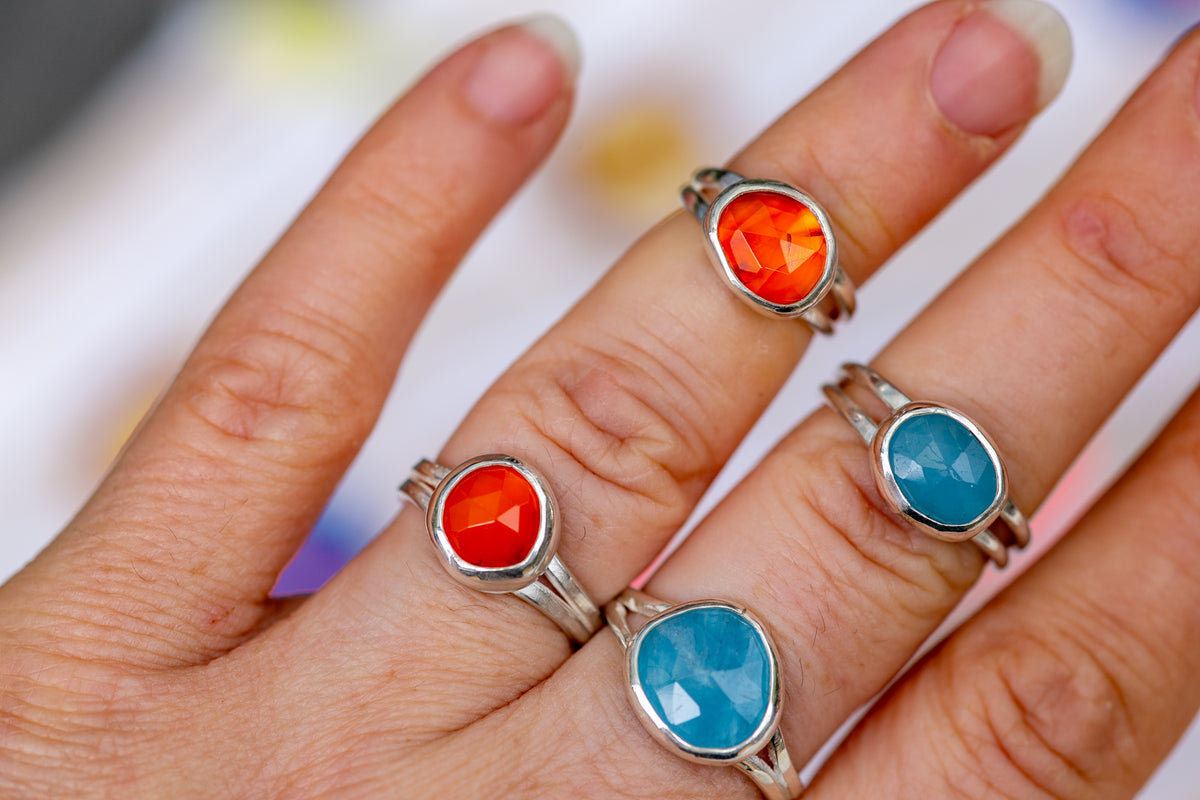 Carnelian Double Band Ring